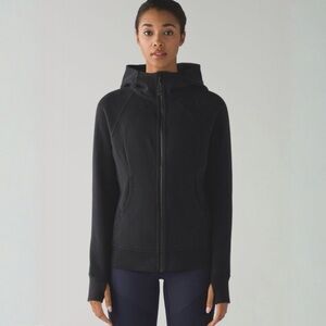 Lululemon Black Scuba Hoodie Full Zip Up Jacket Cotton Fleece Women’s Size 4